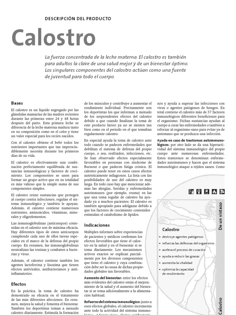 Calostro PDF | PDF | Sistema inmune | Leche