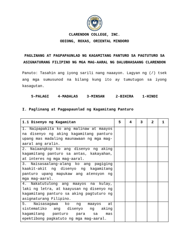 Talatanungan Set A | PDF
