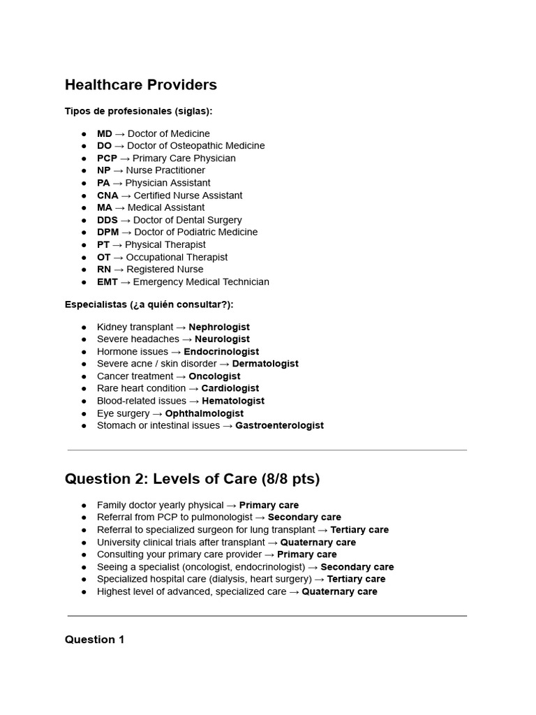 Healthcare Careers UNIT 1 | PDF | Physical Therapy | Academic Degree