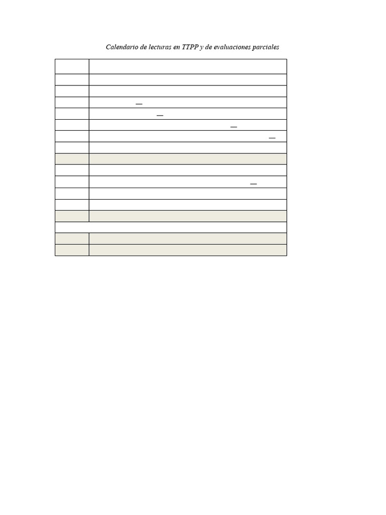 2019 Calendario TTPP y Parciales | PDF