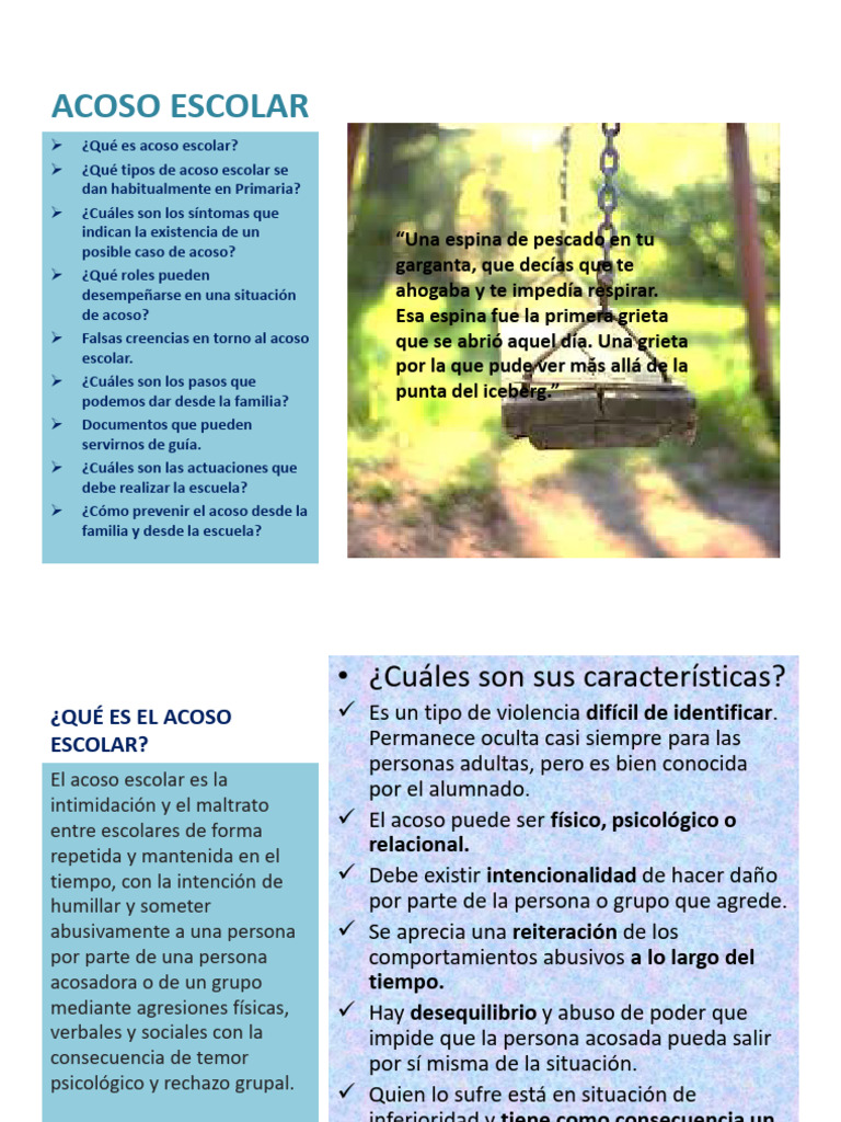 Acoso Escolar Presentacion | PDF | Comportamiento | Violencia