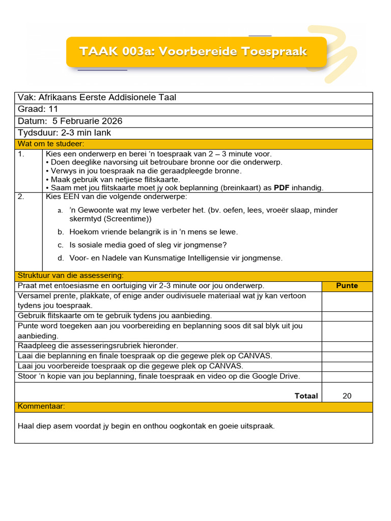 Afrf Oral01 Taak003a Vbt 020 | PDF