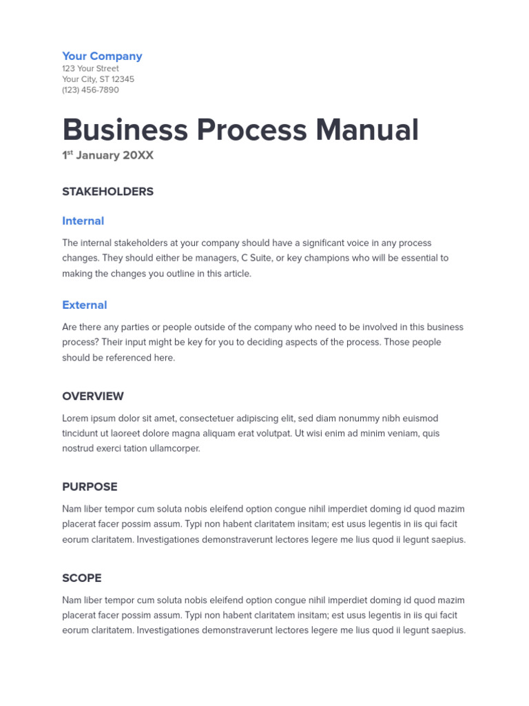 Business Process Manual | PDF