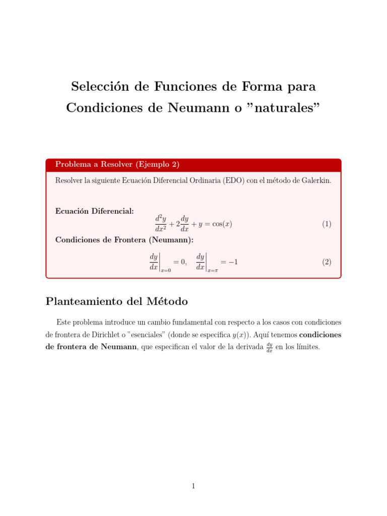Funcs Forma Galerkin 2 | PDF | Ecuación diferencial ordinaria | Cálculo