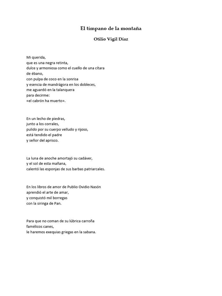 El Tímpano de La Montaña (Otilio Vigil Diaz) | PDF