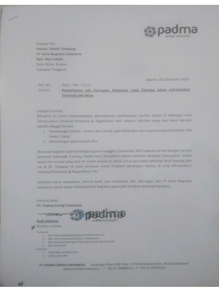 Surat Ijin Memulai Pekerjaan | PDF