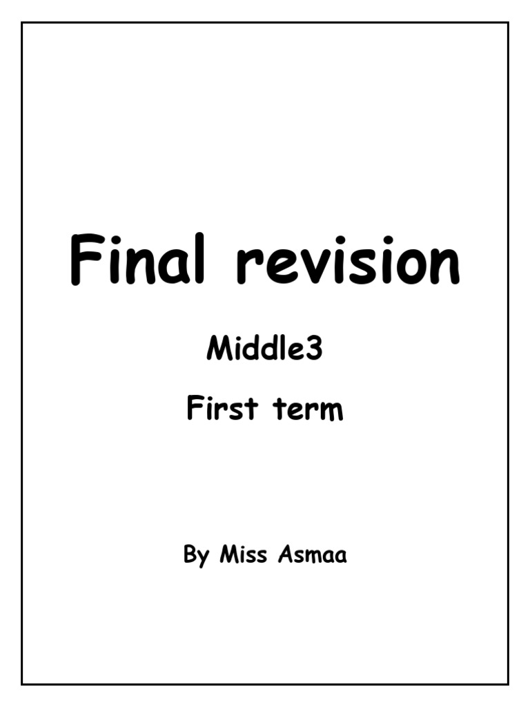 Final Revision First Term 25 | PDF | Mirror