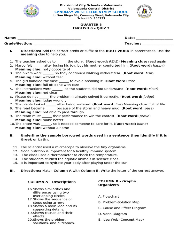 Summative Test 2 Quarter 3 English, ESP, AP | PDF