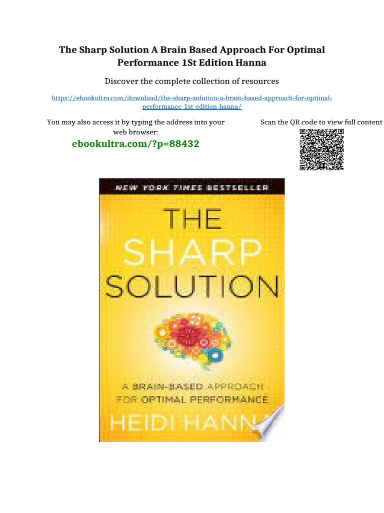 The Sharp Solution A Brain Based Approach for Optimal Performance 1st ...