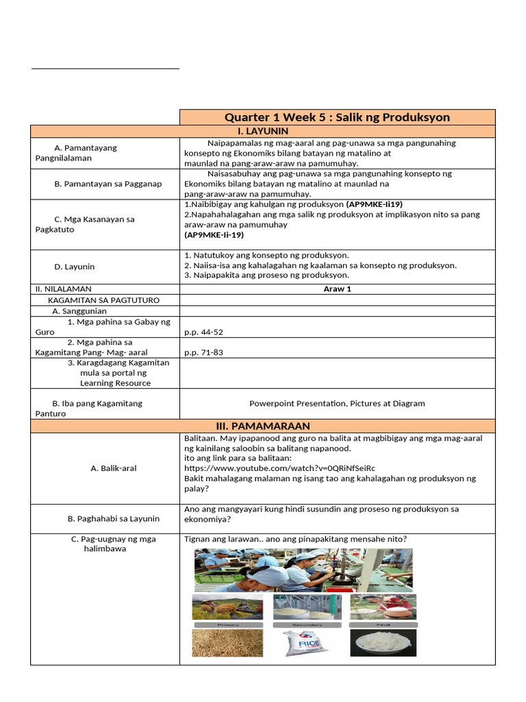 DLL Produksyon (Observation) | PDF