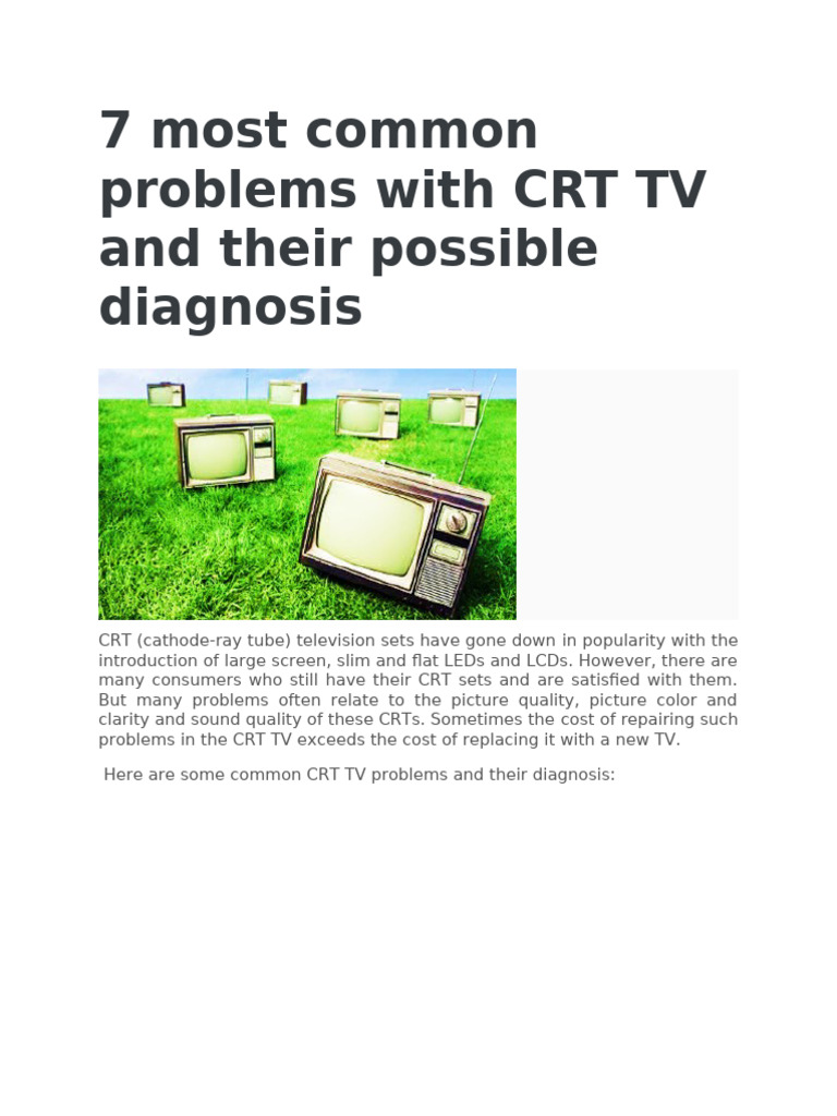 7 Most Common Problems With CRT TV and Their Possible Diagnosi1 | PDF ...