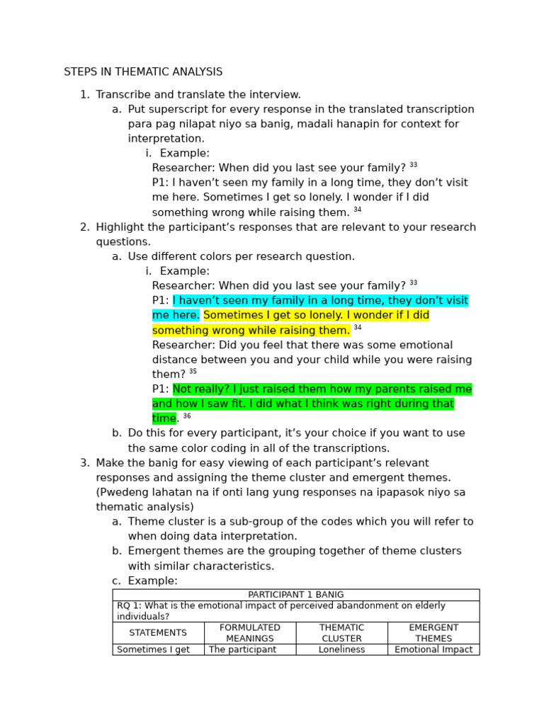 Steps in Thematic Analysis | PDF | Behavioural Sciences | Psychology