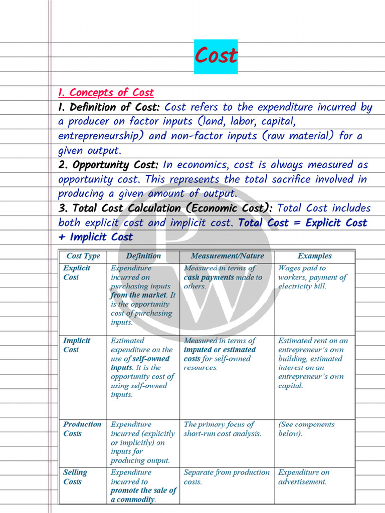COST Handwritten Notes | PDF