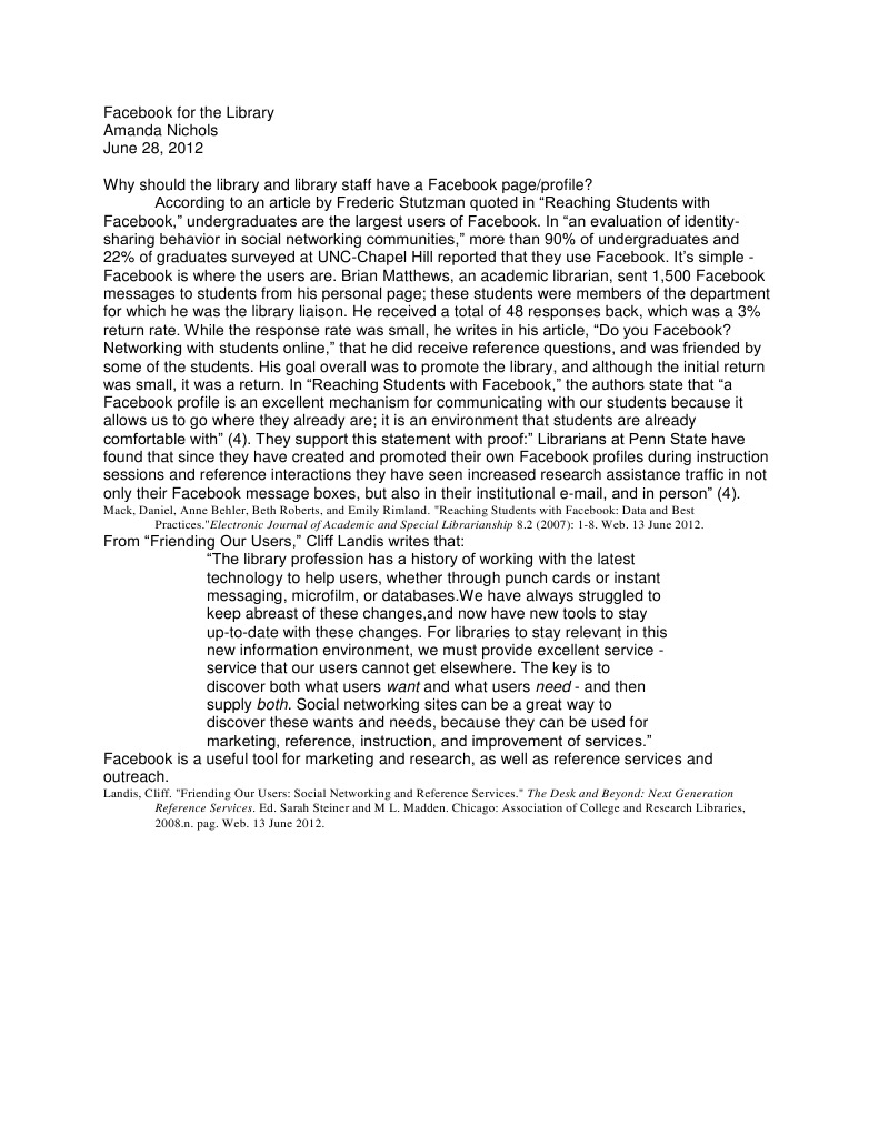 Facebook Strategies for Libraries | PDF | Facebook | Librarian
