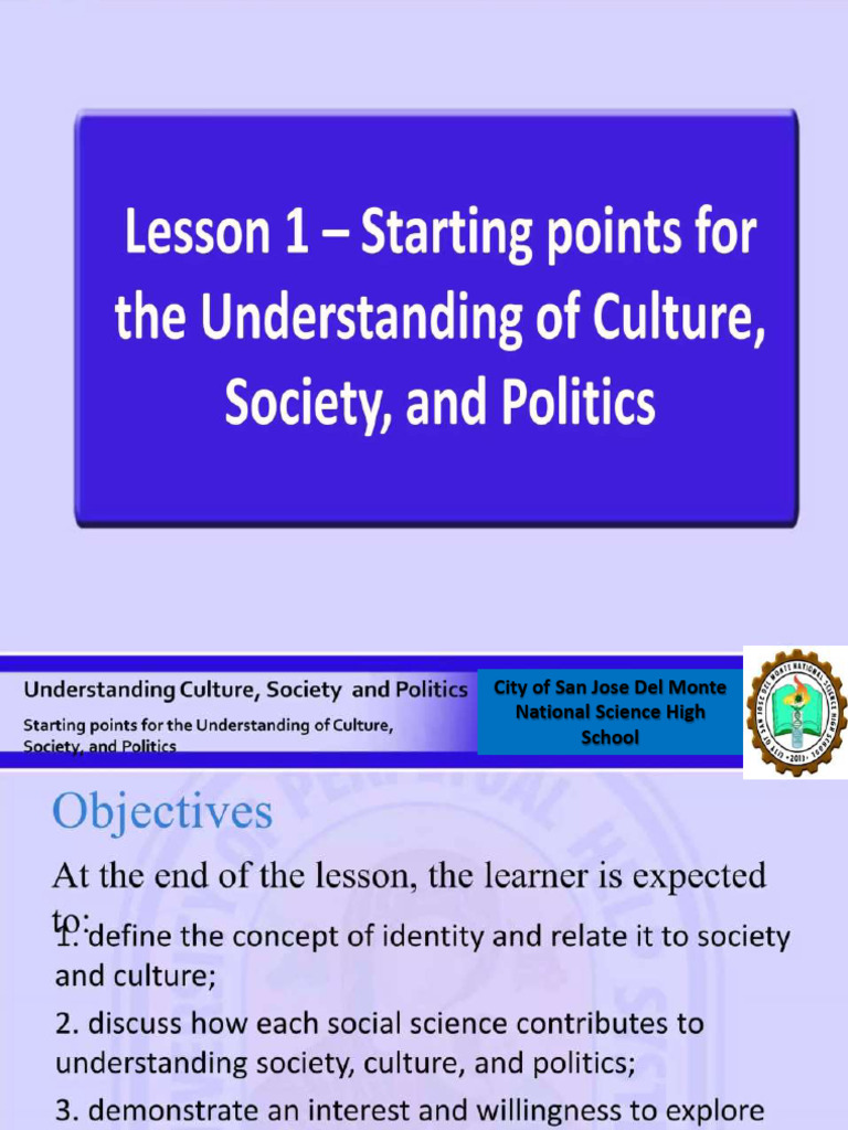 UCSP Lesson 1 | PDF