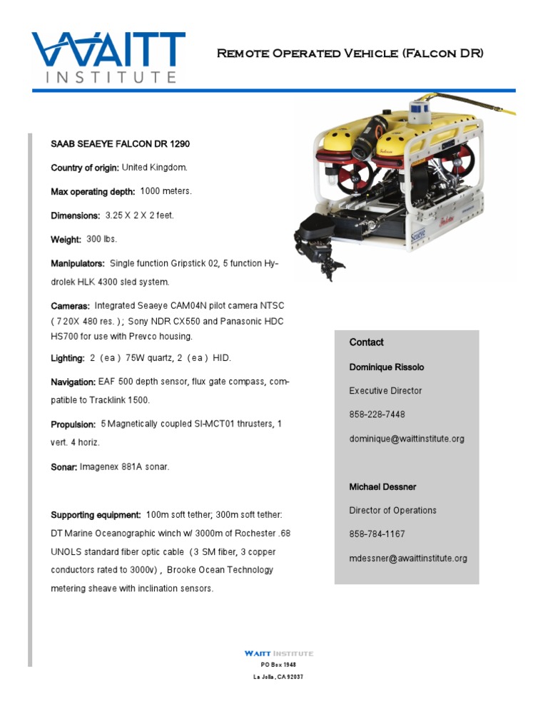Waitt Institute ROV Spec Sheet | PDF