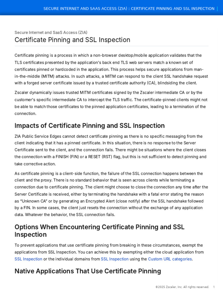 Certificate Pinning and SSL Inspection | PDF | Public Key Certificate ...
