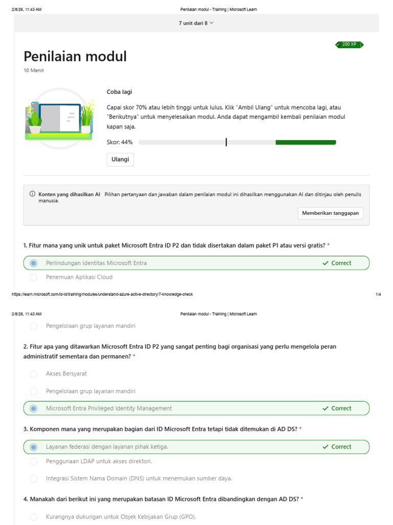 Penilaian Modul - Training - Microsoft Learn | PDF