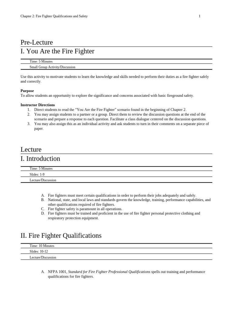 Chapter02 LO | PDF | Firefighter | Personal Protective Equipment