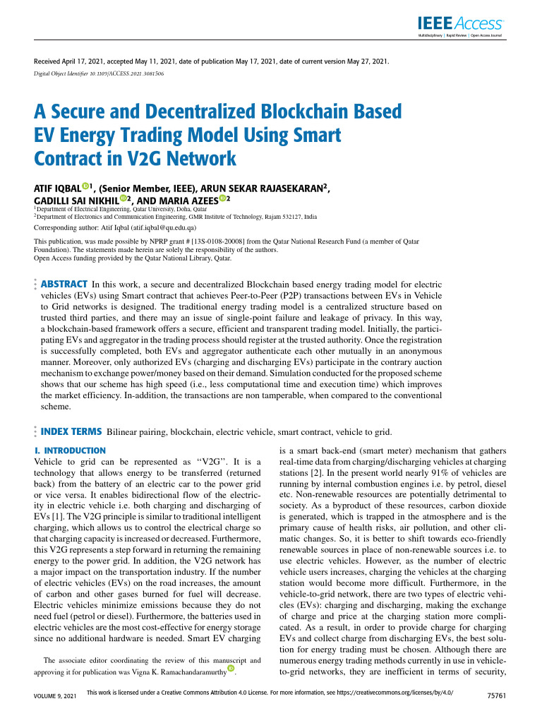 A Secure and Decentralized Blockchain Based EV Energy Trading Model ...