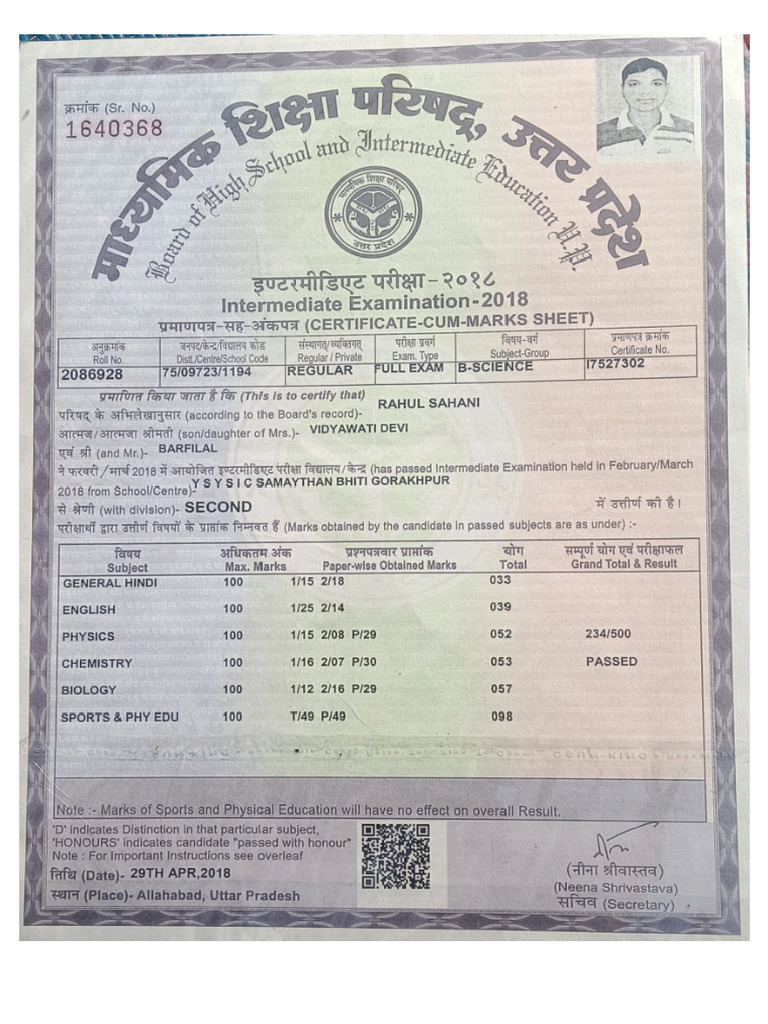 12 Marksheet | PDF