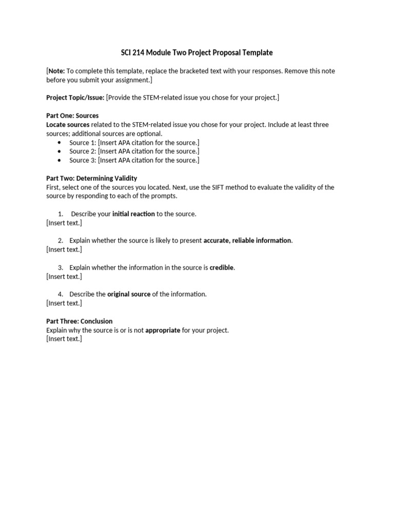 SCI 214 Module Two Project Proposal Template | PDF