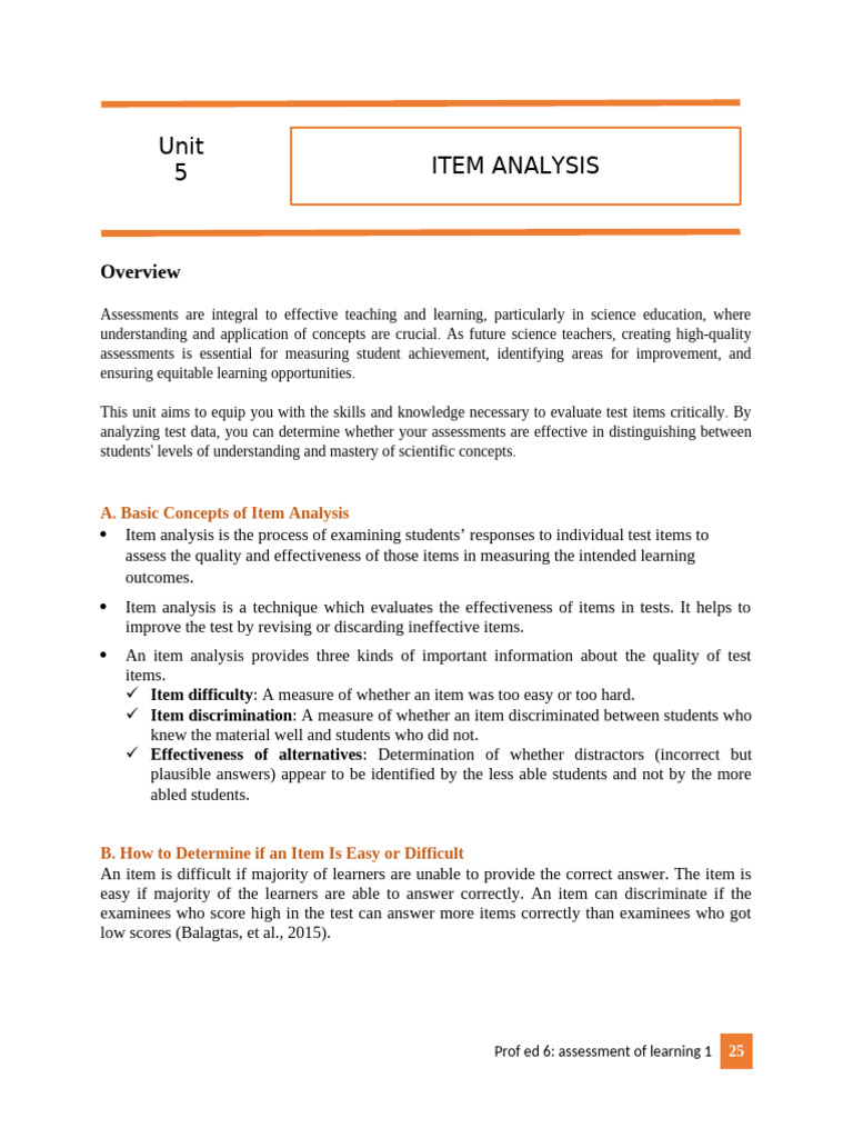 Prof Ed 6 UNIT 5 | PDF | Educational Assessment | Learning