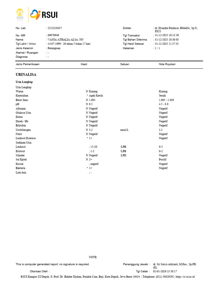 Lab Test Result | PDF