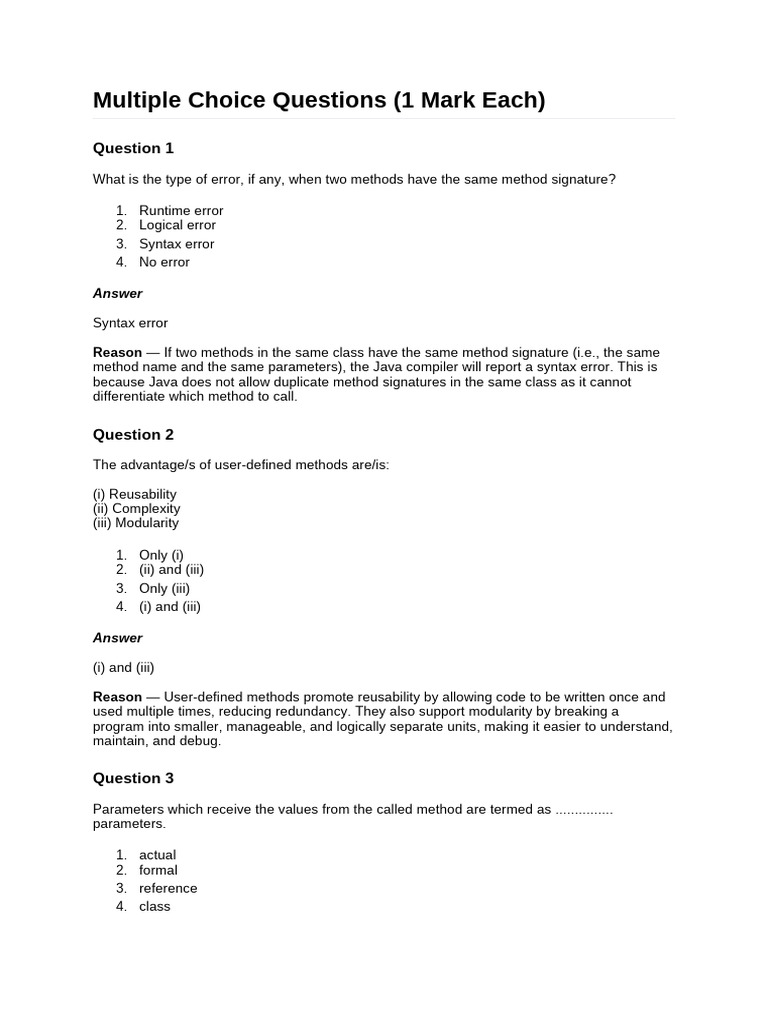 Multiple Choice Questions X ICSE | PDF | Integer (Computer Science ...