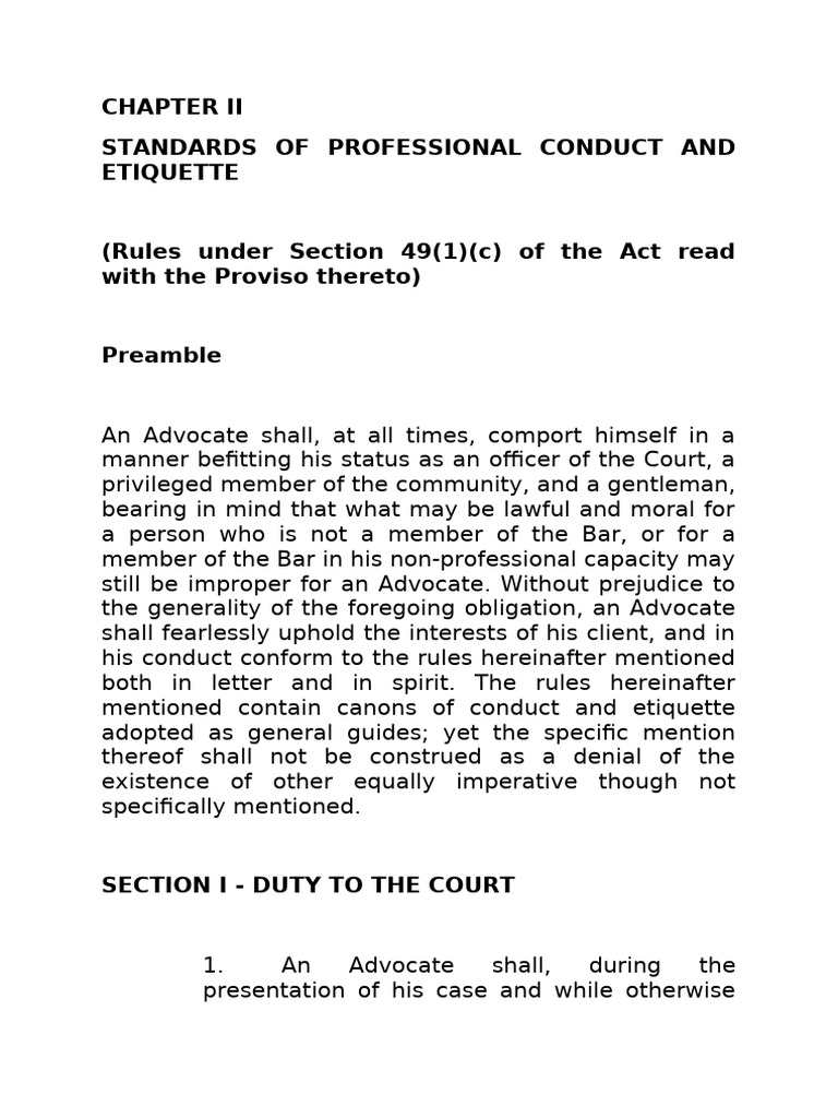Standards of Professional Conduct and Etiquette | PDF | Advocate | Expense