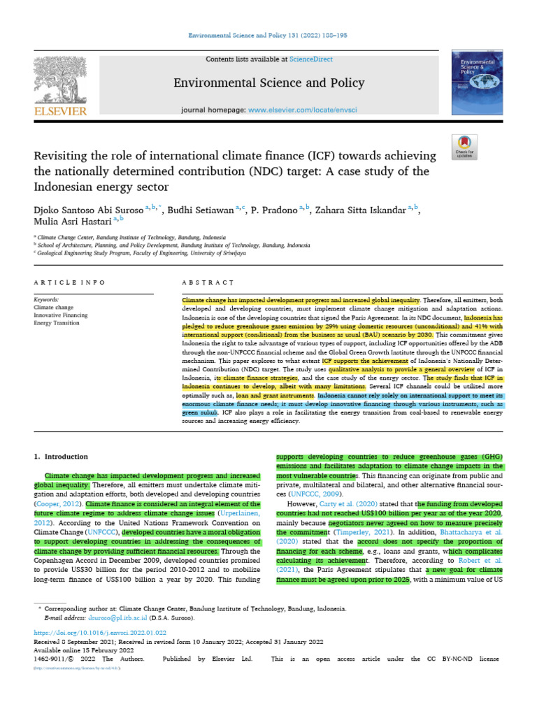 01g Revisiting the Role of International Climate Finance (ICF) Towards ...