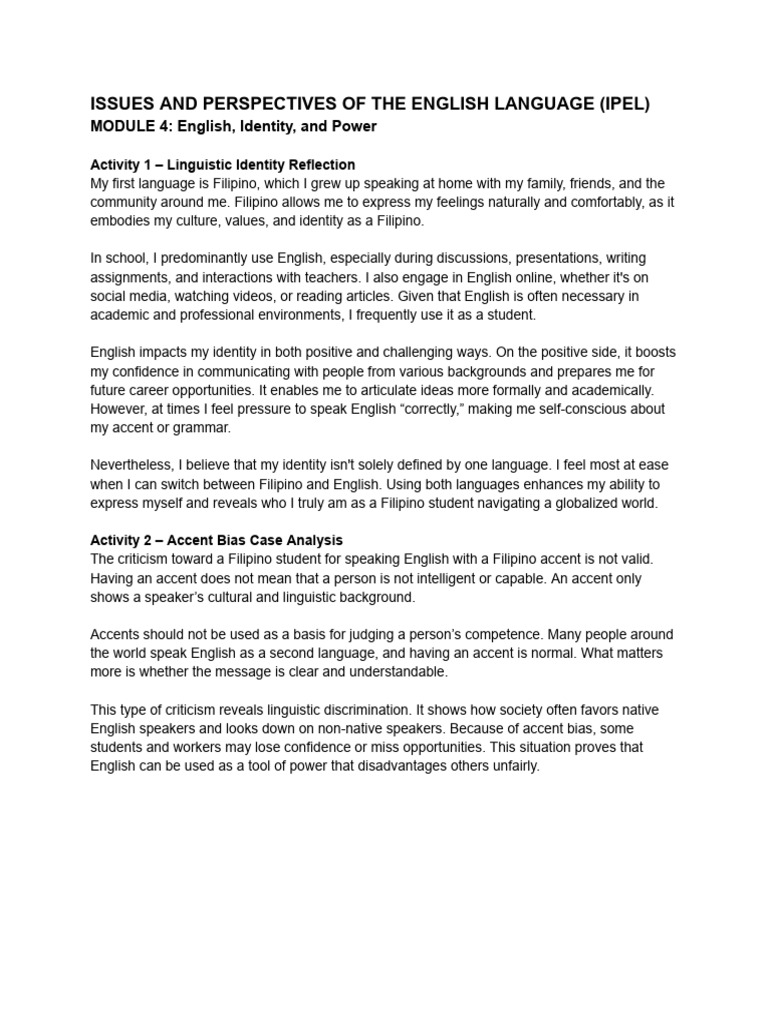 Issues and Perspectives of The English Language Ipel | PDF | Accent ...
