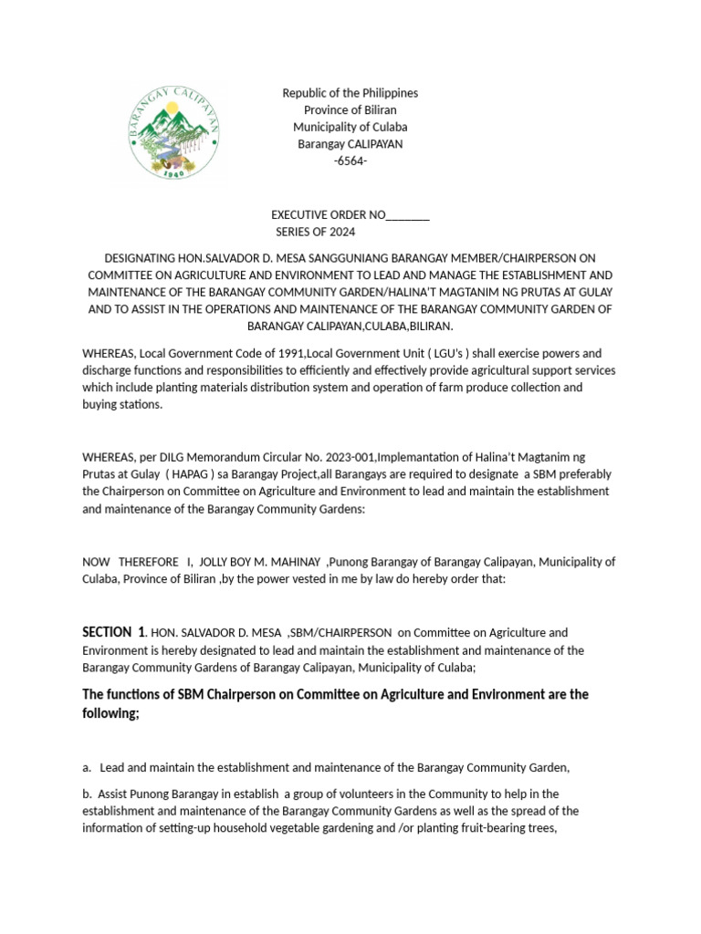 Hapag Designating E, o | PDF | Agriculture