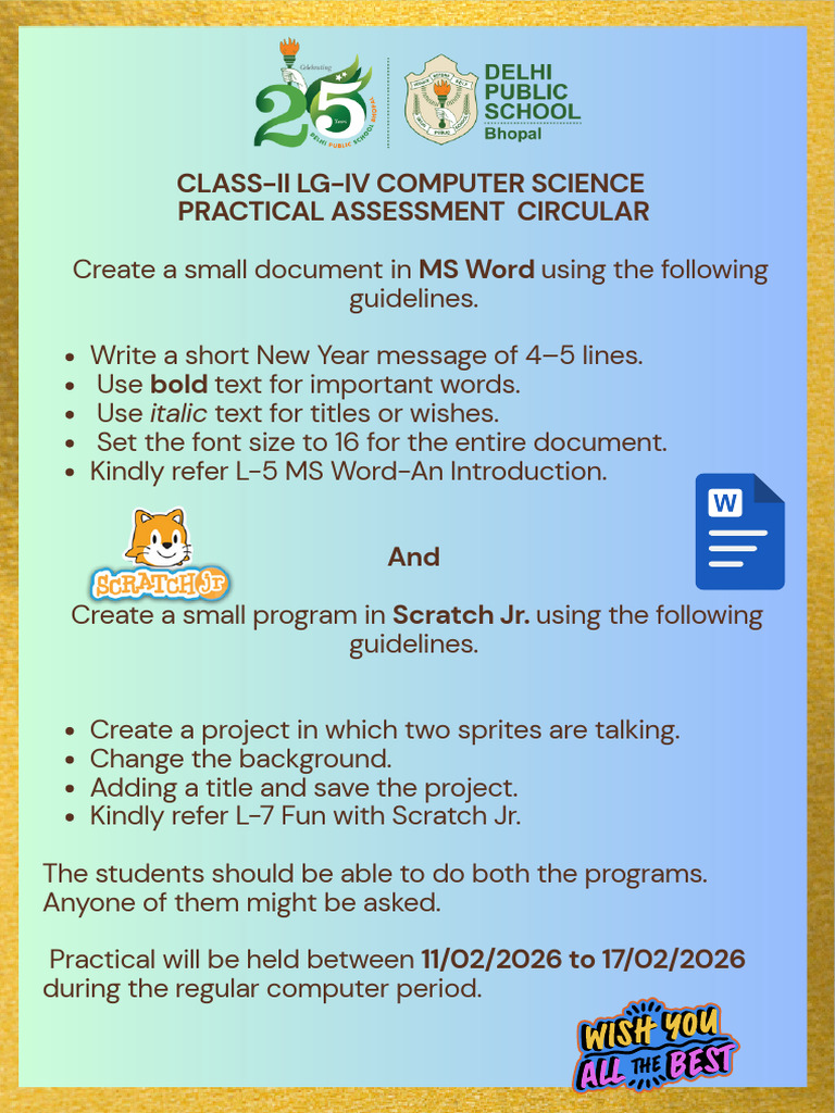 LG-IV Computer Science Practical Assessment Circular | PDF
