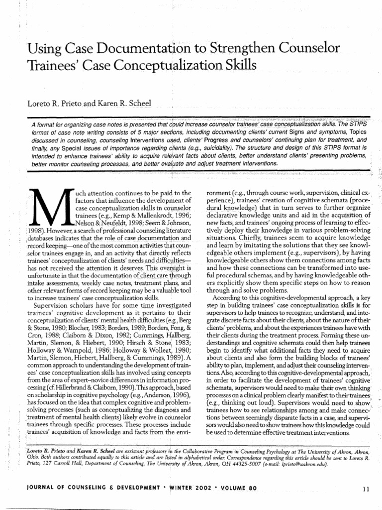 STIPS Case Notes - Journal Article | PDF