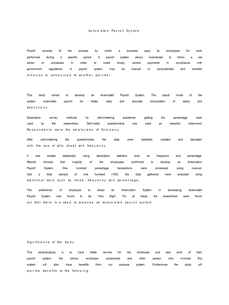 Automated Payroll System | PDF | Payroll