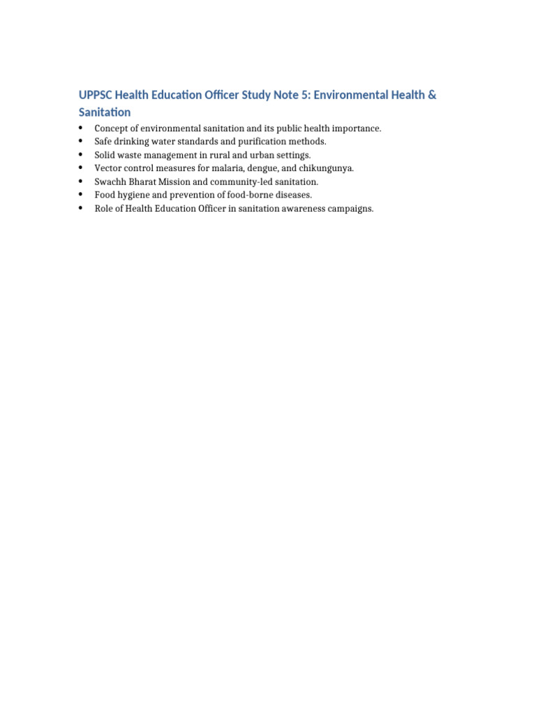 Uppsc Heo Study Note 5 | PDF