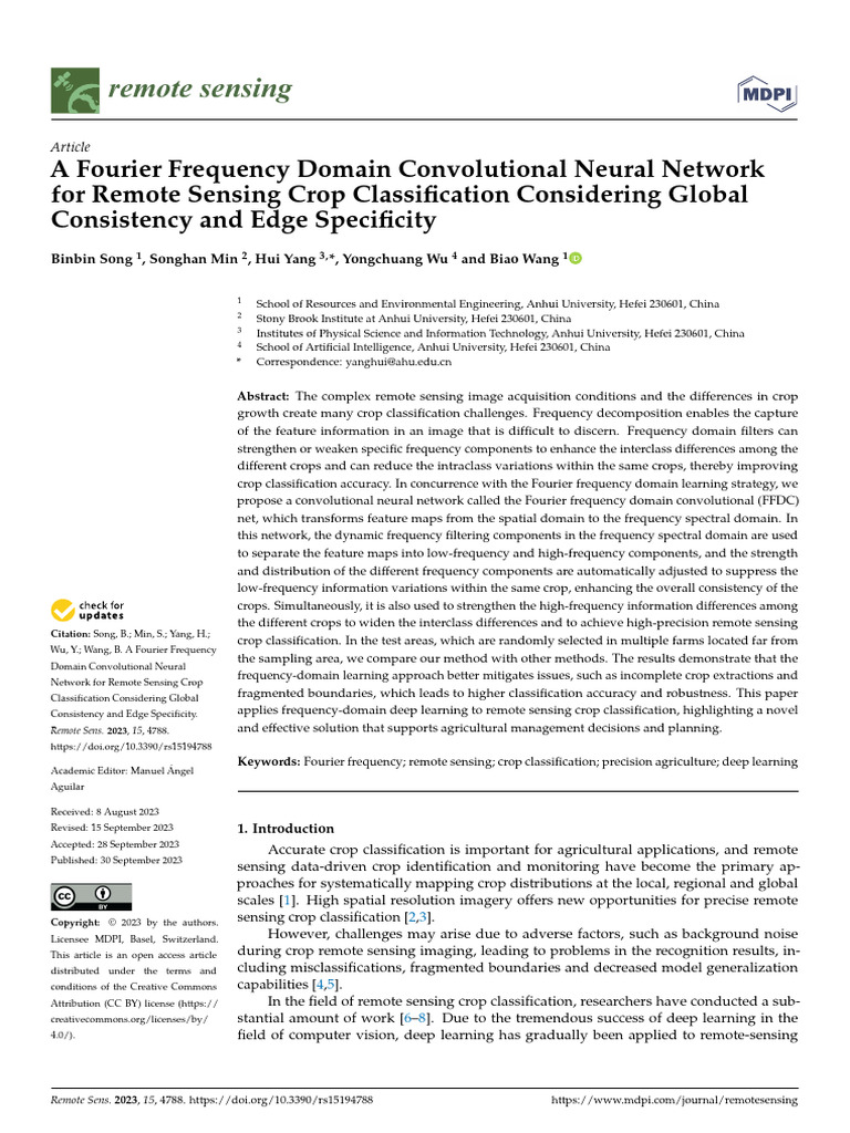 A Fourier Frequency Domain Convolutional Neural Ne | PDF | Remote ...