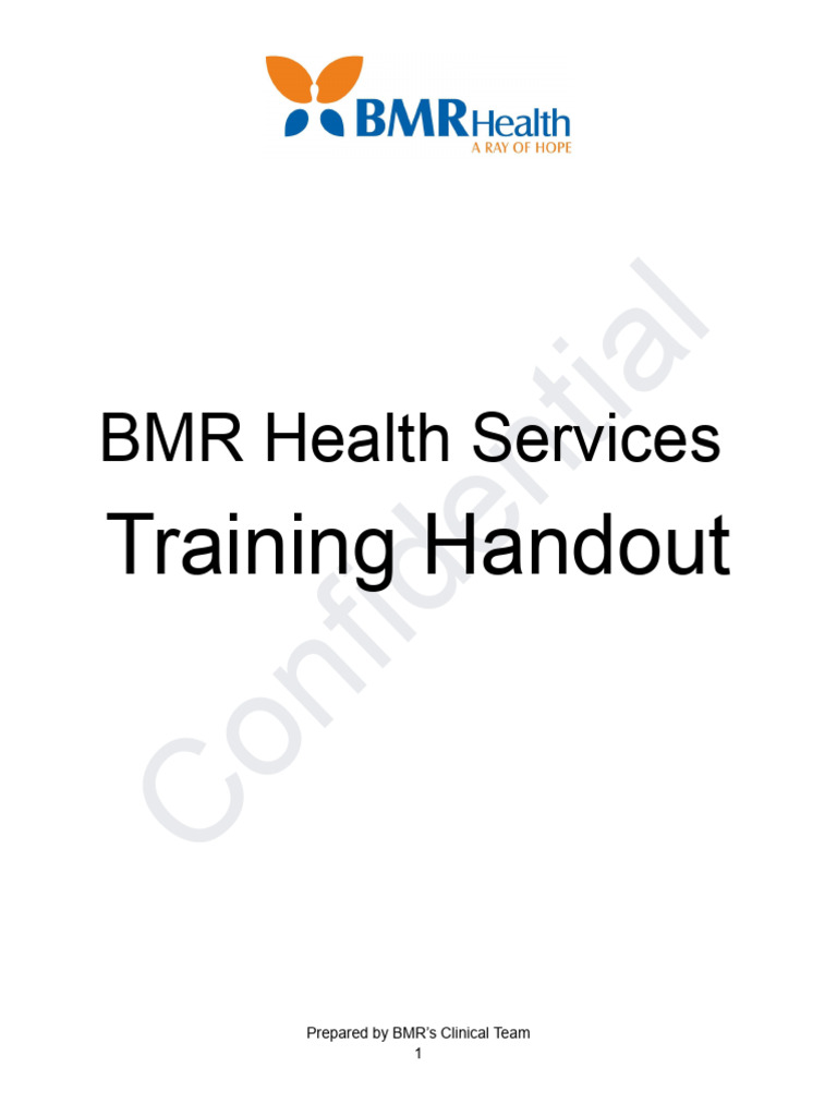 Training Handout- NEW - BMR Health Services Inc. | PDF | Individualized ...