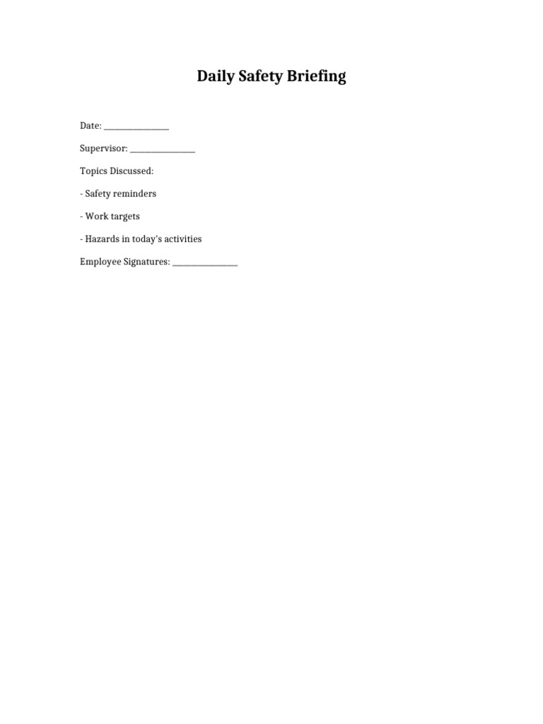 03 Daily Briefing Template | PDF