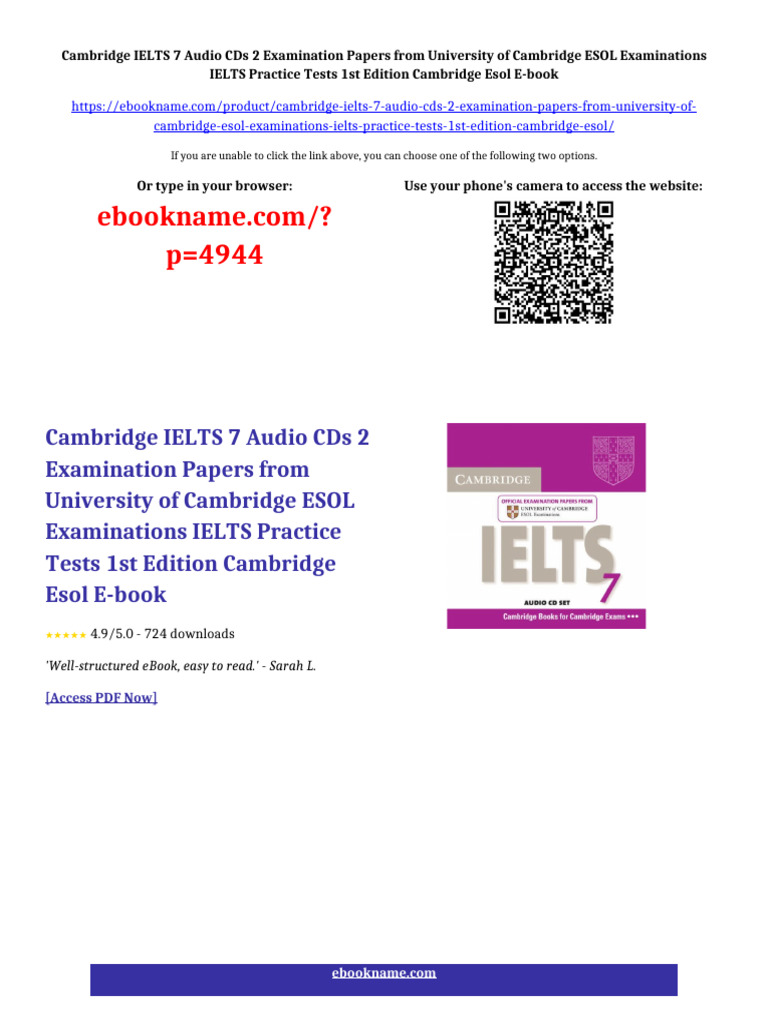 Cambridge IELTS 7 Audio CDs 2 Examination Papers from University of ...