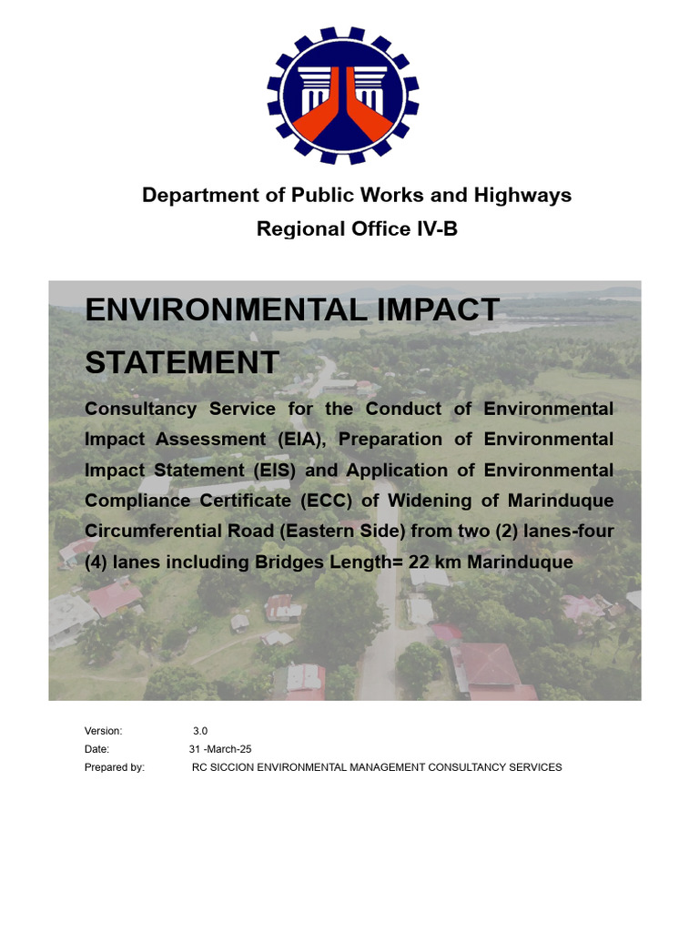 Updated EIS V4.0 - MCR Widening | PDF | Environmental Impact Assessment ...