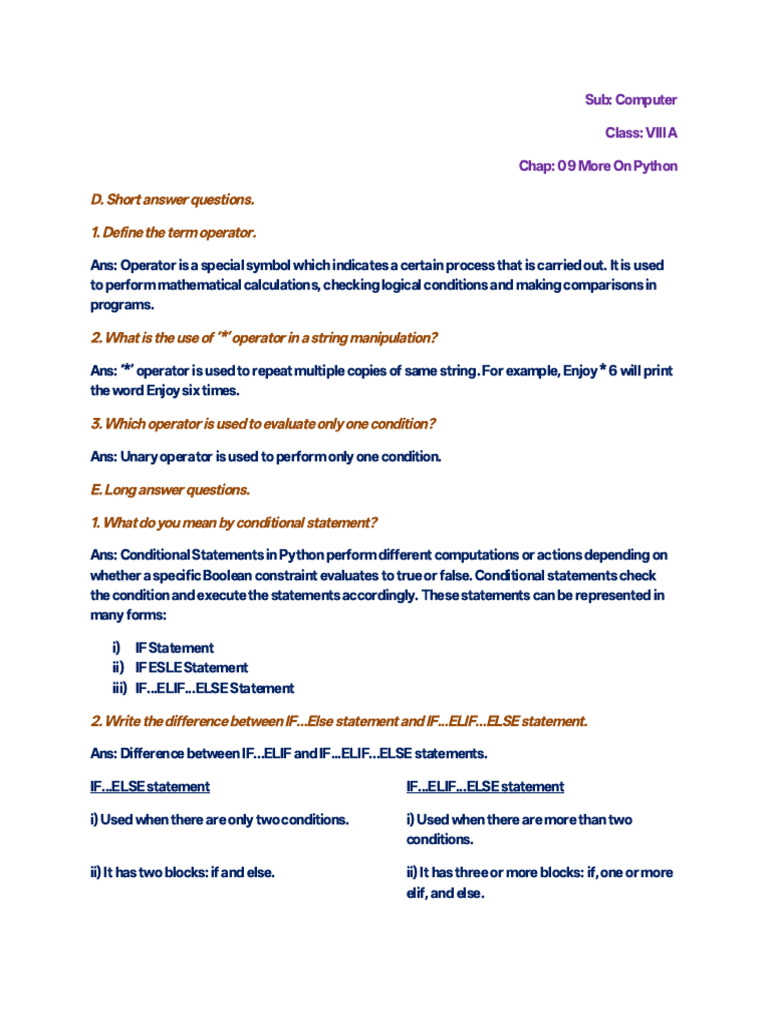 Chapter 9 More on Python | PDF