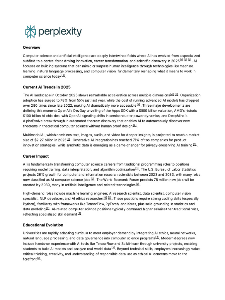 Computer Science and AI | PDF