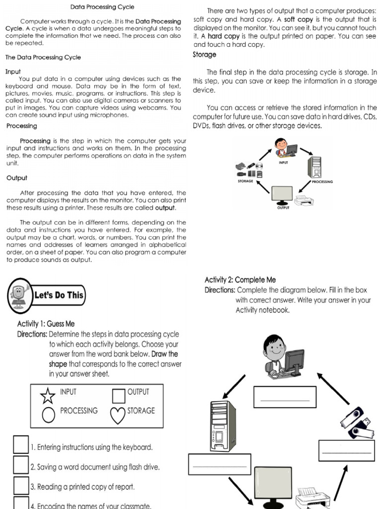 ICT Data Processing Cycle | PDF