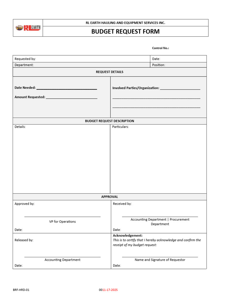 Budget Request Form | PDF