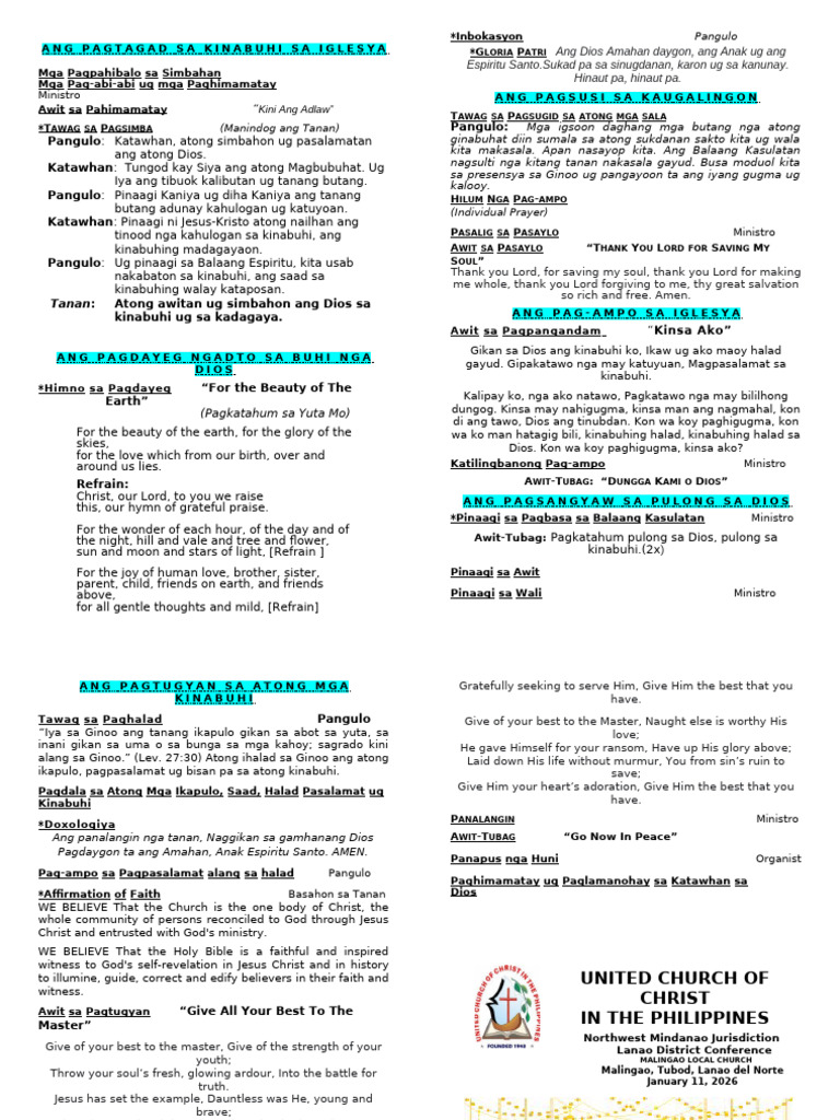 January 11 2026 Talamdan Sa Pagsimba | PDF
