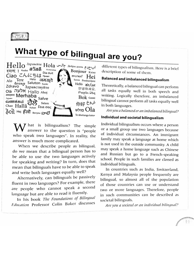 What Type of Bilingual Are You Text A | PDF