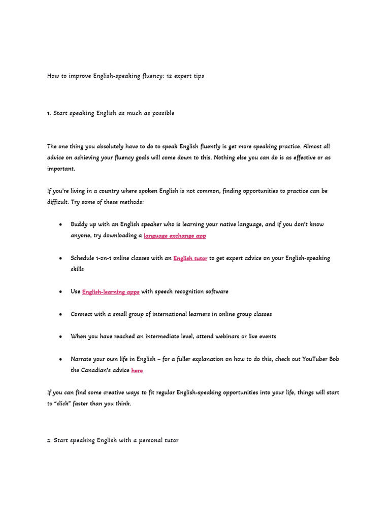 Howyoucanimprove English 5 Tips | PDF | Fluency | English Language