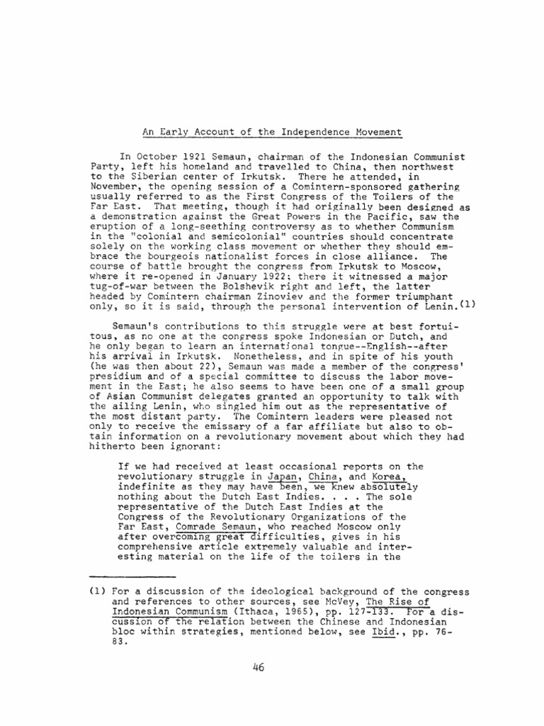 04-An Early Account of the Independence Movement, By Semaun | PDF